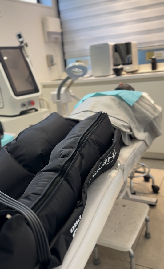 Limpieza facial/dermaplaning con presoterapia abdomen y piernas